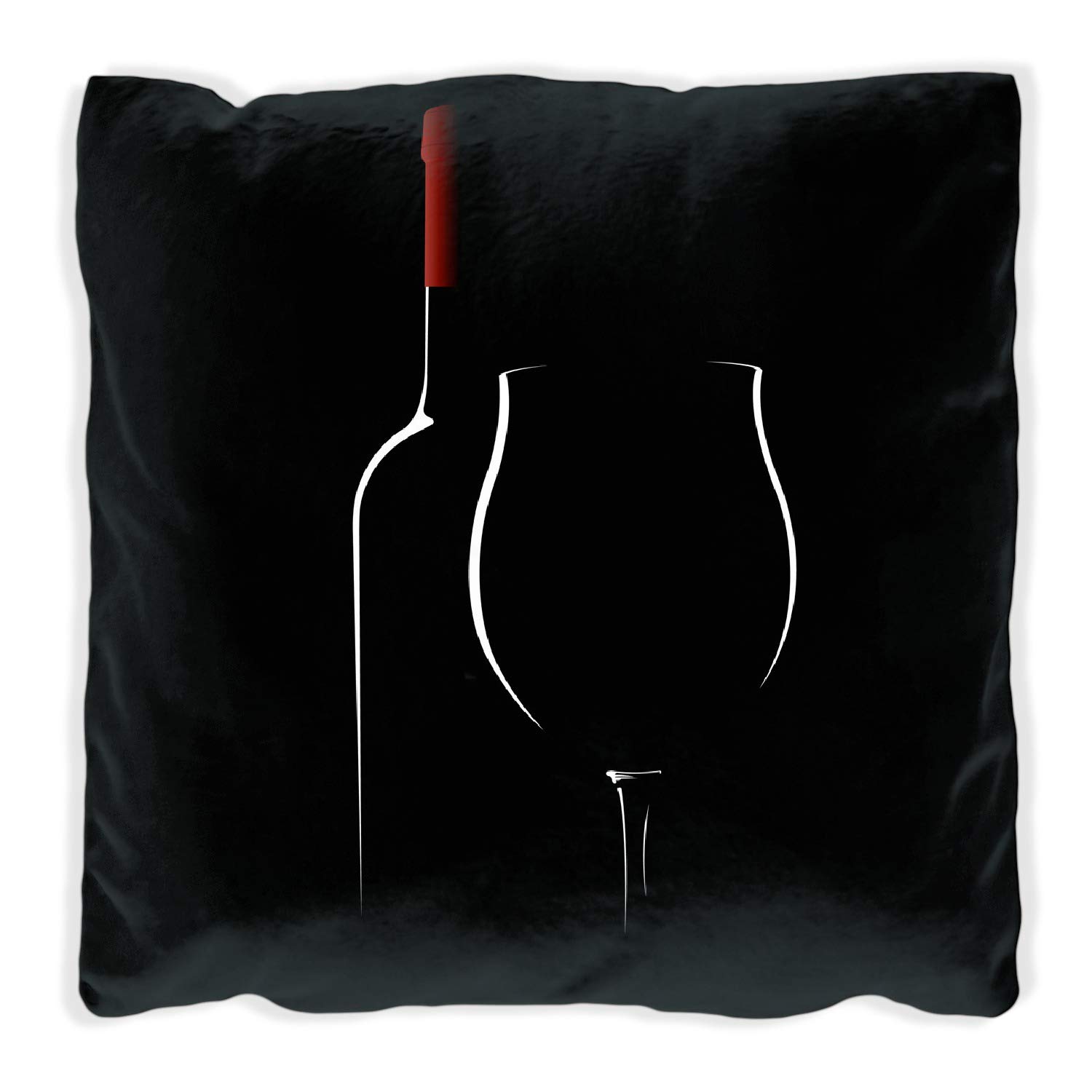 Wallario Dekokissen 30 x 30 cm, Rotwein bei Nacht, beidseitig Bedruckt, Kuschelkissen mit weicher Plüsch-Oberfläche