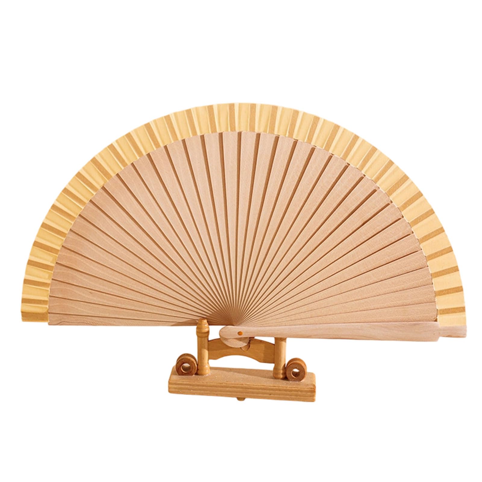 HZBB Wooden Handheld Folding Fan Decorative Hand Fan Foldable Wood Hand Fanned for Wedding Decorations Photography Props Decorative Foldable