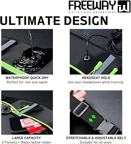 Miniatura 4 de Cinturón para correr para hombres y mujeres, bolsa segura para correr, para teléfono, llaves y artículos esenciales. Resistente al agua, ajustable