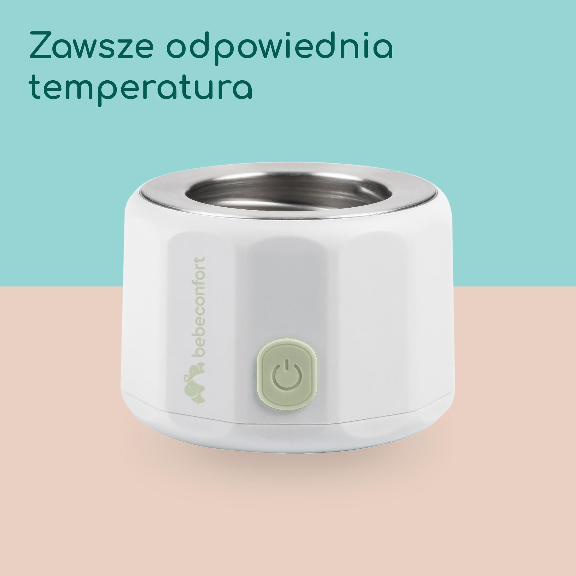 Bebeconfort Pocket Cyfrowy podgrzewacz do butelek, przenośny podgrzewacz do butelek, mały dł. 6,5 x szer. 6,5 x wys. 8 cm, lekki (280 g), cyfrowy wyświetlacz, wytrzymała bateria, regulacja temperatury