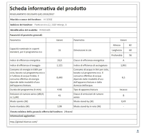 Lave vaisselle encastrable HV663A65 - vue 9
