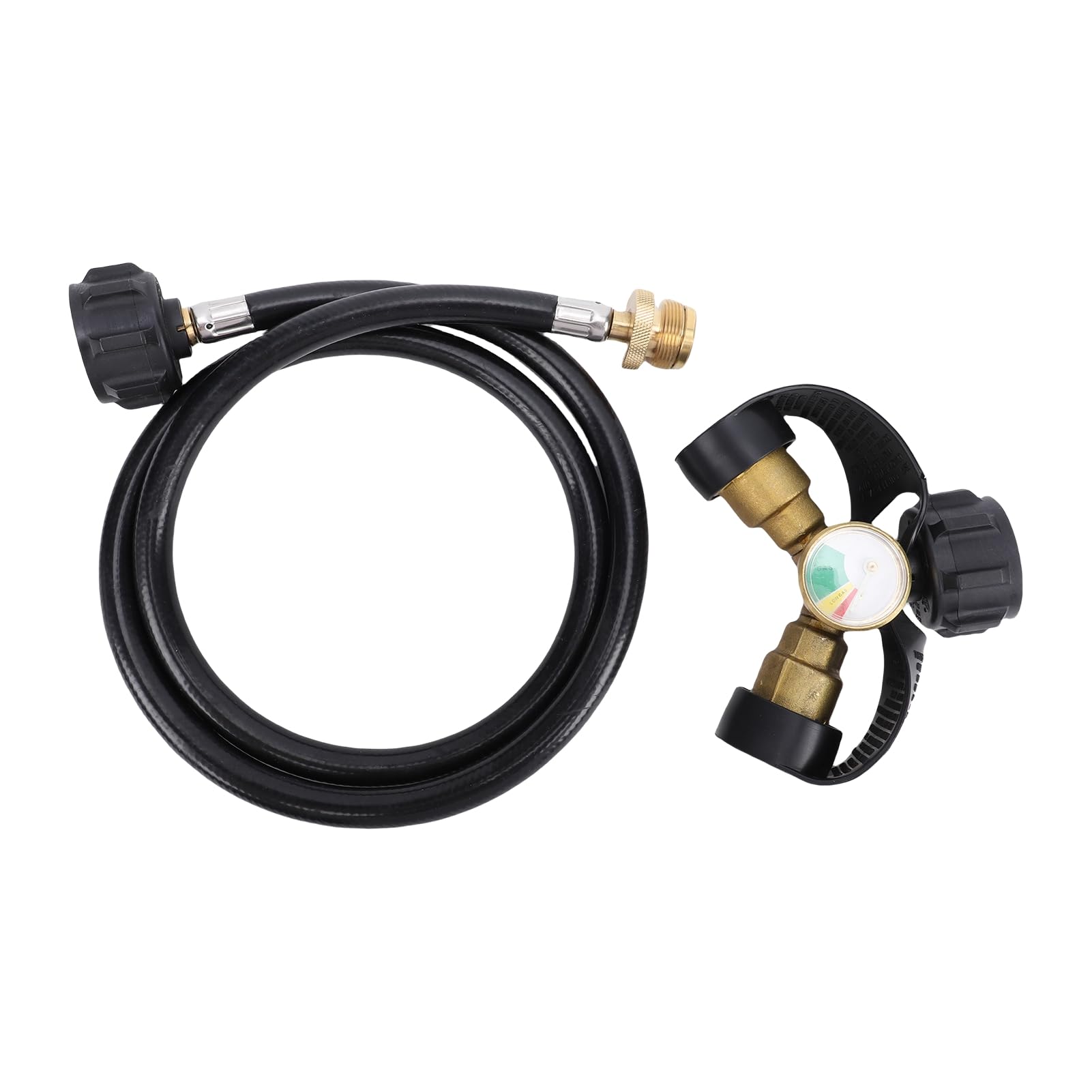 Tissting Divisore Serbatoio Gas 2 Vie con Manometro E Tubo 4ft in Ottone