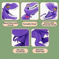 Vista 6 de Paquete de 19 piezas = 9 piezas de simulación de plástico para dentistas (rosa) + 10 piezas de juego de simulación de dinosaurio de plástico (morado)