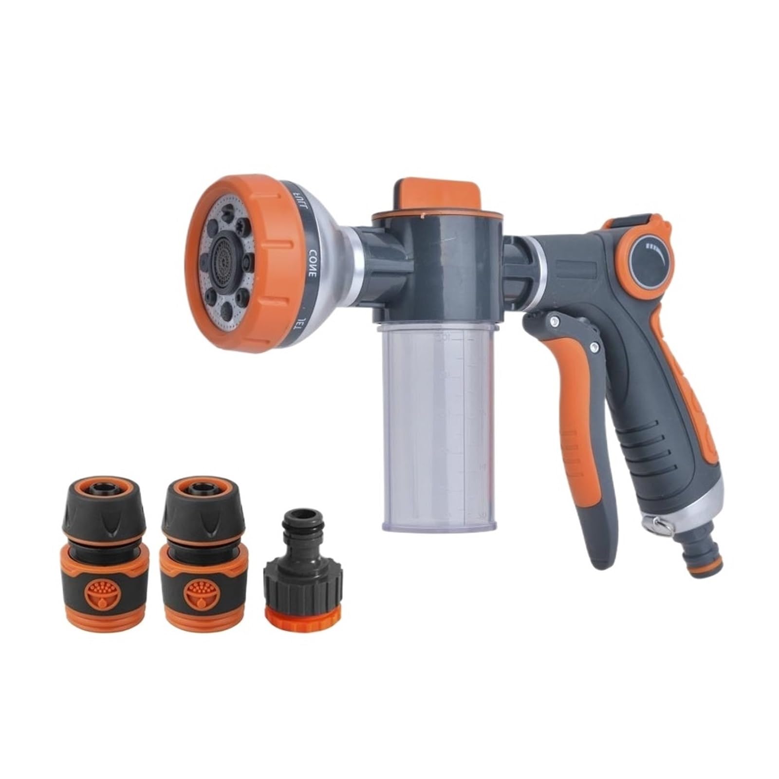 Pistolet d'arrosage avec embout multi-jets, 8 modèles de pulvérisation Lance à mousse jardin voiture eau buse haute pression Pot(Water 1 Set)