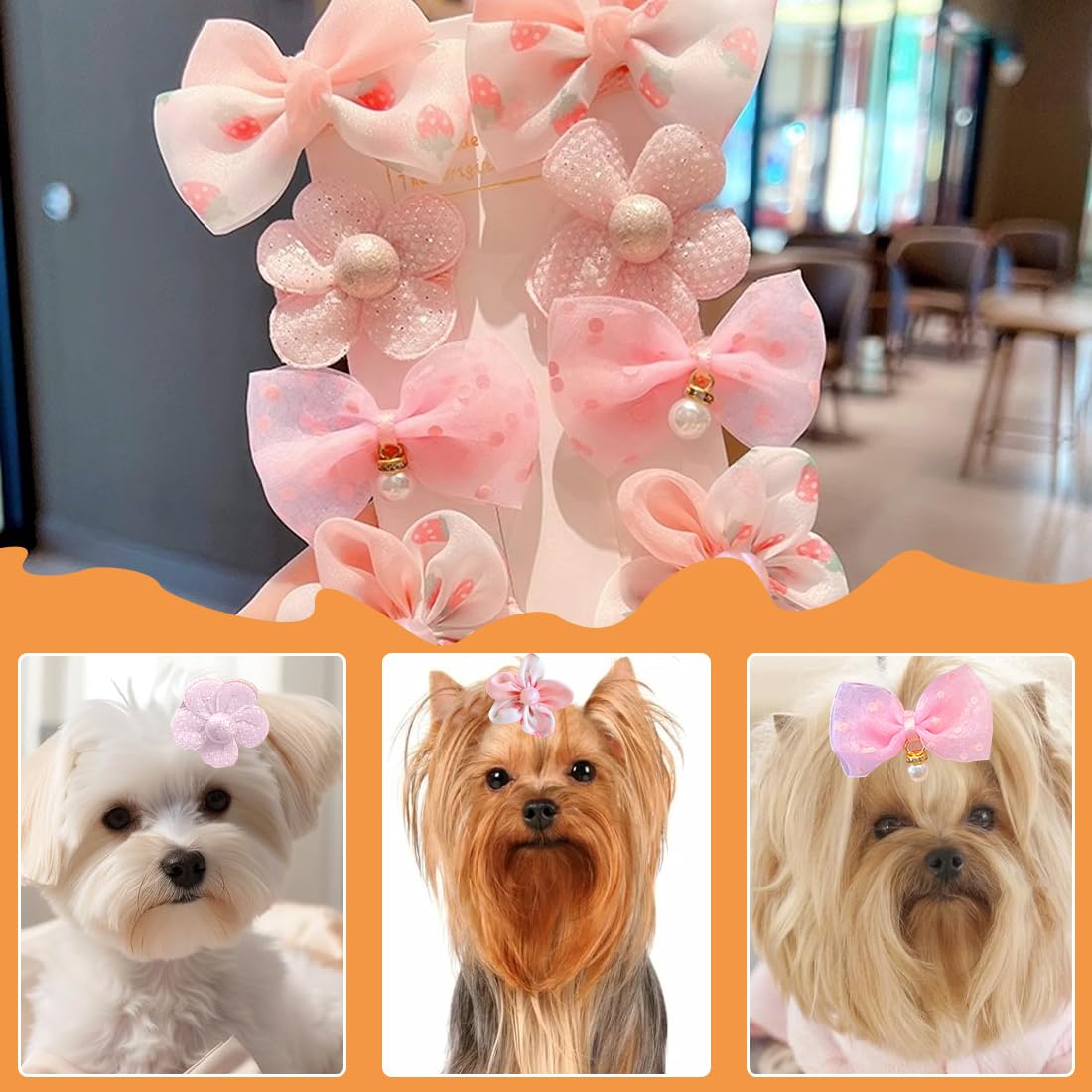 10 Pcs Styles Mixtes Petit Chien Rose Pinces à Cheveux Chat Chiot Pet Cheveux Arcs Cheveux Barrettes Épingle à Cheveux Fleur à Cheveux Fête Anniversaire Toilettage Cheveux Accessoire