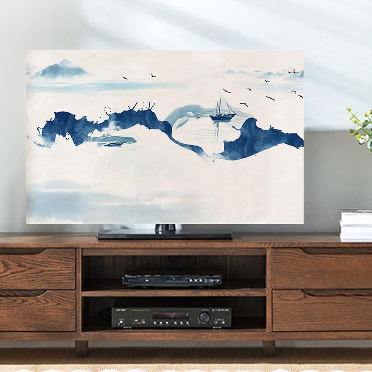 TV da esterno, Copertura antipolvere schermo in tessuto liscio televisione/computer(C,47 50in(116x67cm))