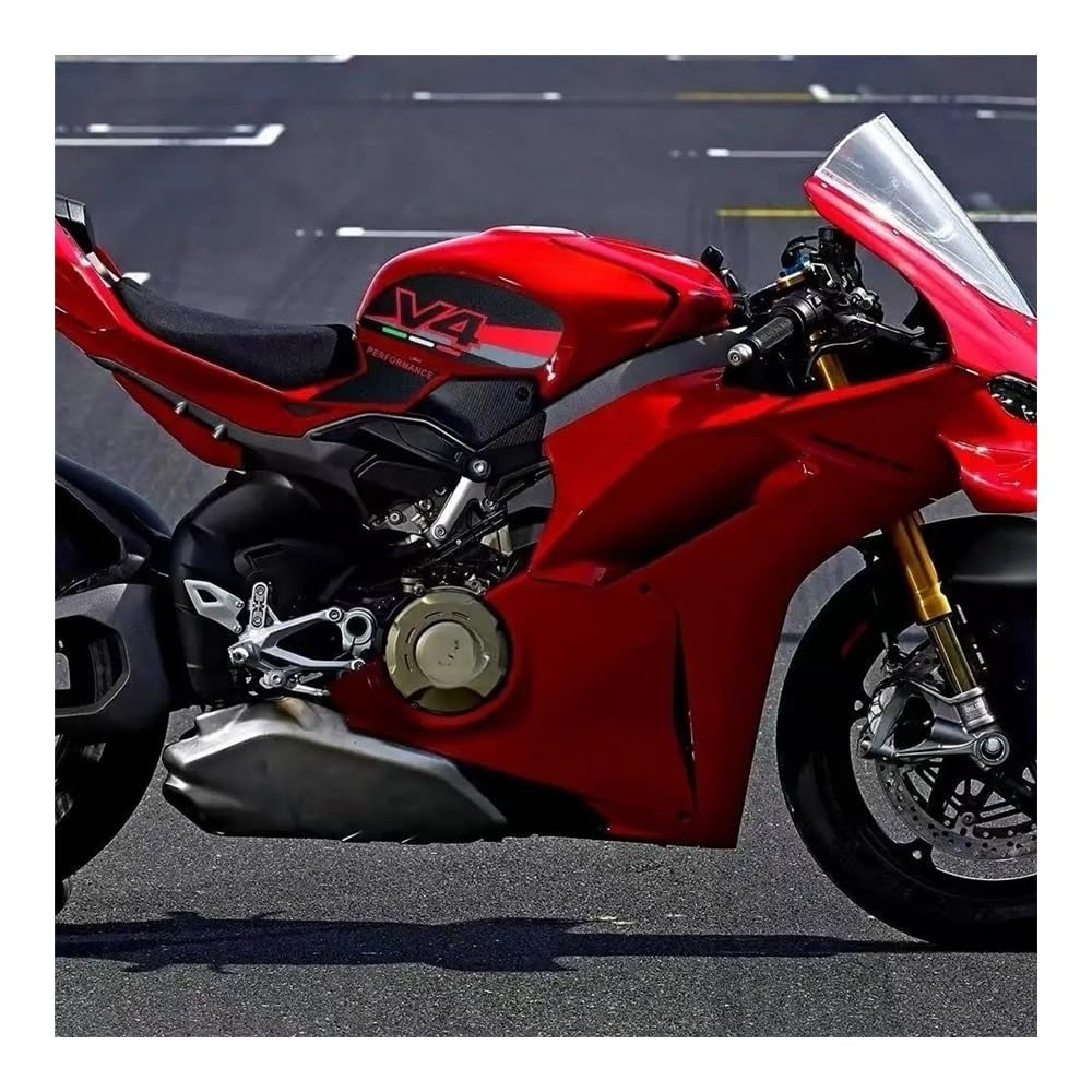 Tapis Traction réservoir d'essence Moto Tampon De Réservoir Moto Accessoires Carburant pour Panigale V4 V4S pour Street Fighter 2025 Protecteur Latéral Antidérapant pour Gaz Et Huile