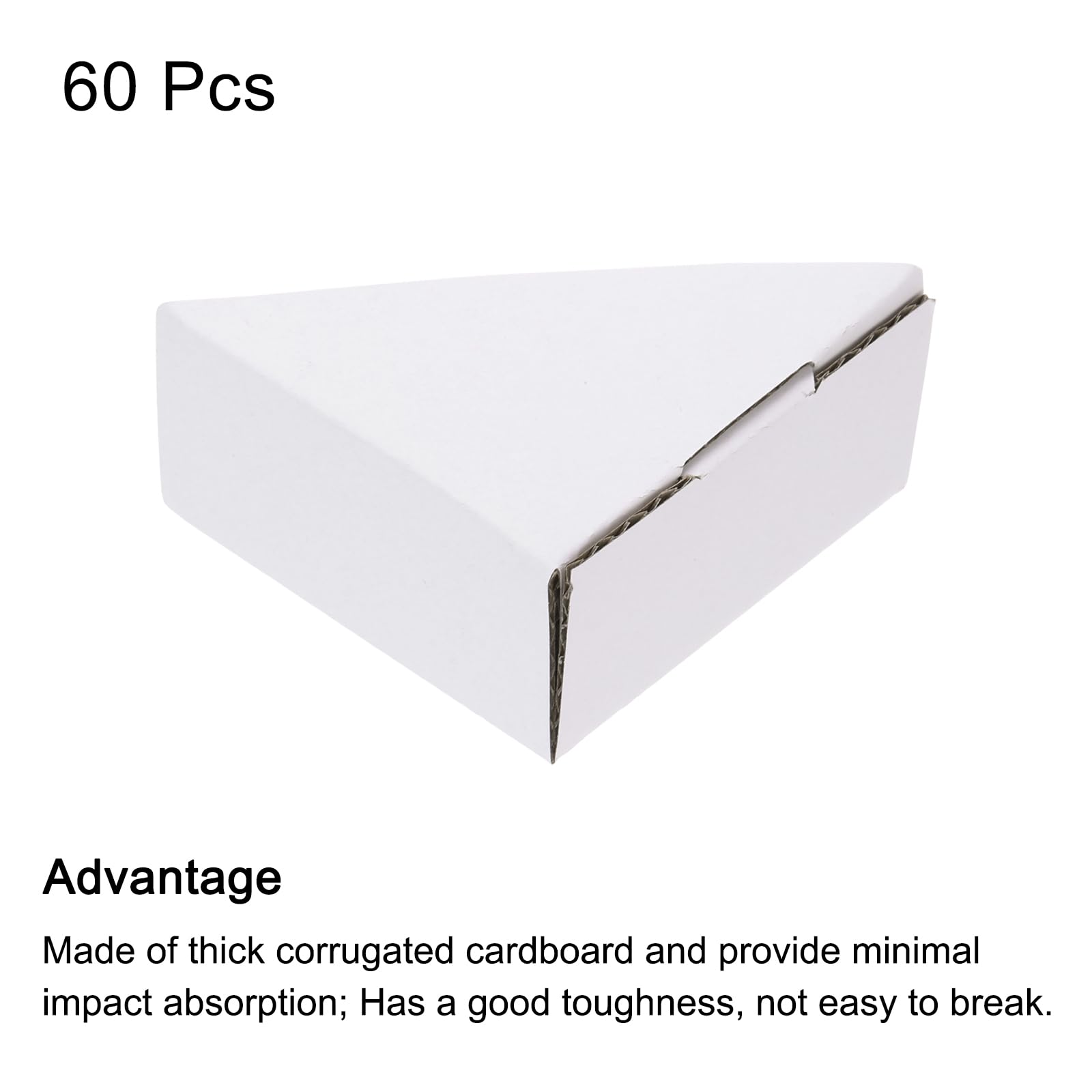 QUARKZMAN Confezione di 60 Protettore d'Angolo in Cartone 7x7x2,5cm Bianco | Regolabile, per Arte Imballaggio Forniture Trasporto