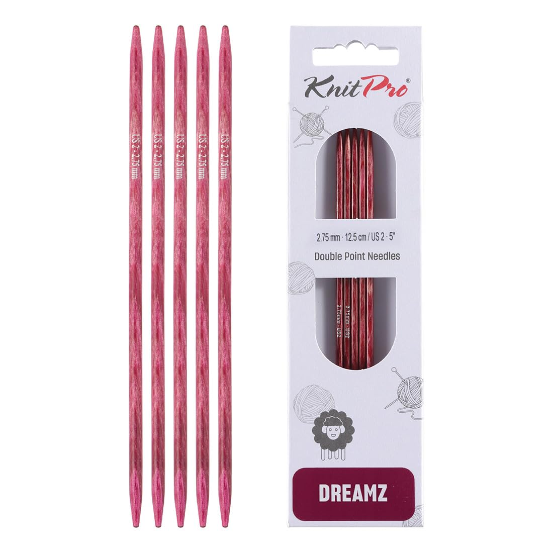 KnitPro Dreamz Double Pointed Needles 5" (12.5cm) | Size 2.75mm