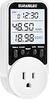 Suraielec Watt Meter Plug-in Power Socket: 90-250V Wide Range, Backlit LCD, Auto Cost Calculator, Overload Protection, Energy Usage Monitor
