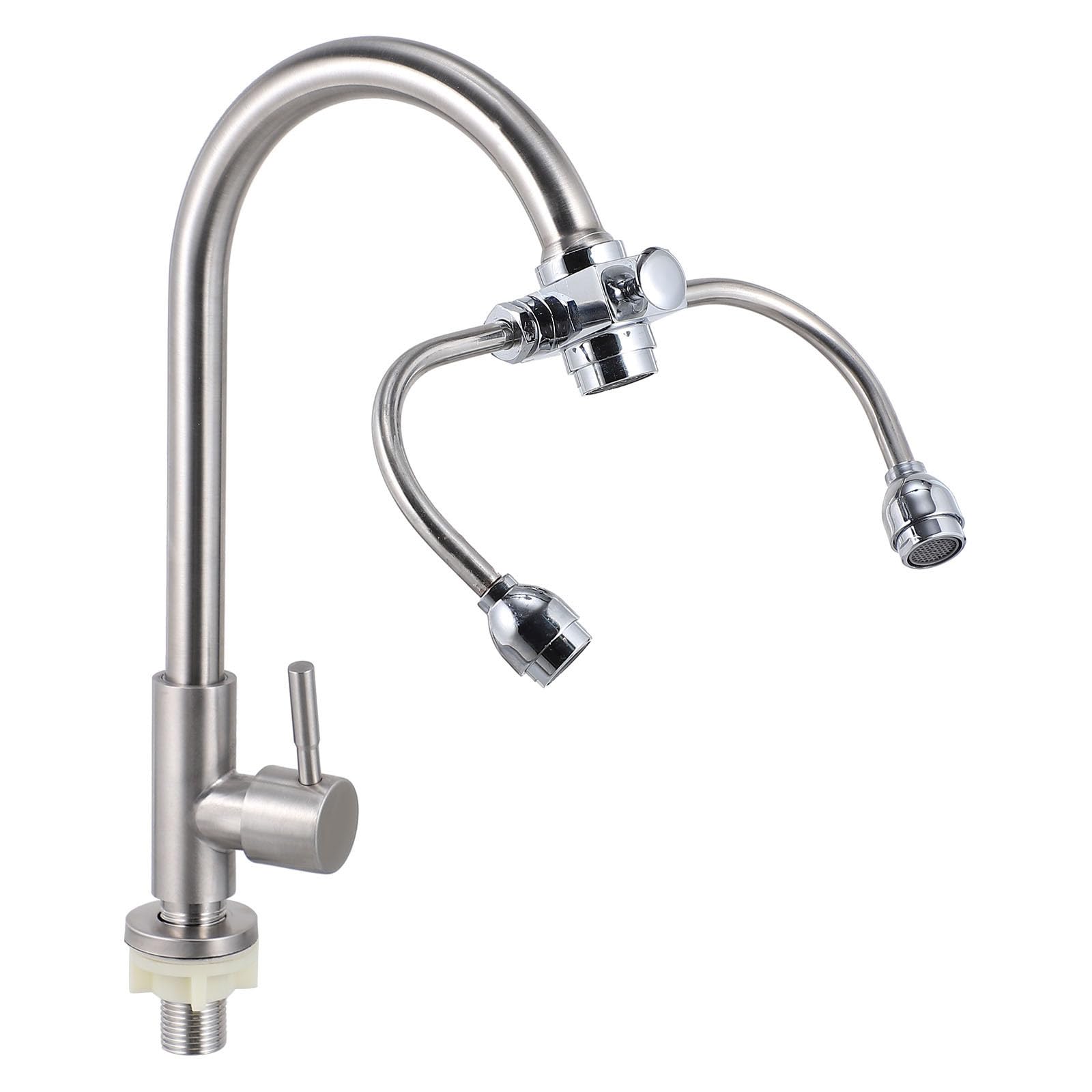 Unité de Lavage Oculaire D'urgence avec Robinet, Acier Inoxydable Argenté
