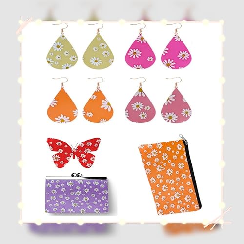 Miniatura 5 de JINR - Hojas de cuero de vinilo de gelatina de margarita suave, impermeable, rollo de tela de PVC suave de 12 x 53 pulgadas para aretes, lazos,