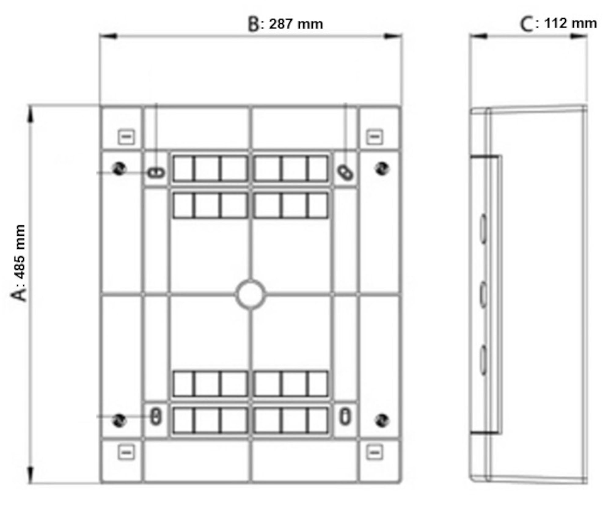 Intratec ripartitore di comunicazione a parete, IP40 – Distribuzione multimediale per casa connessa, armadio per sistemi multimediali, 287 x 485 x 112 mm, bianco