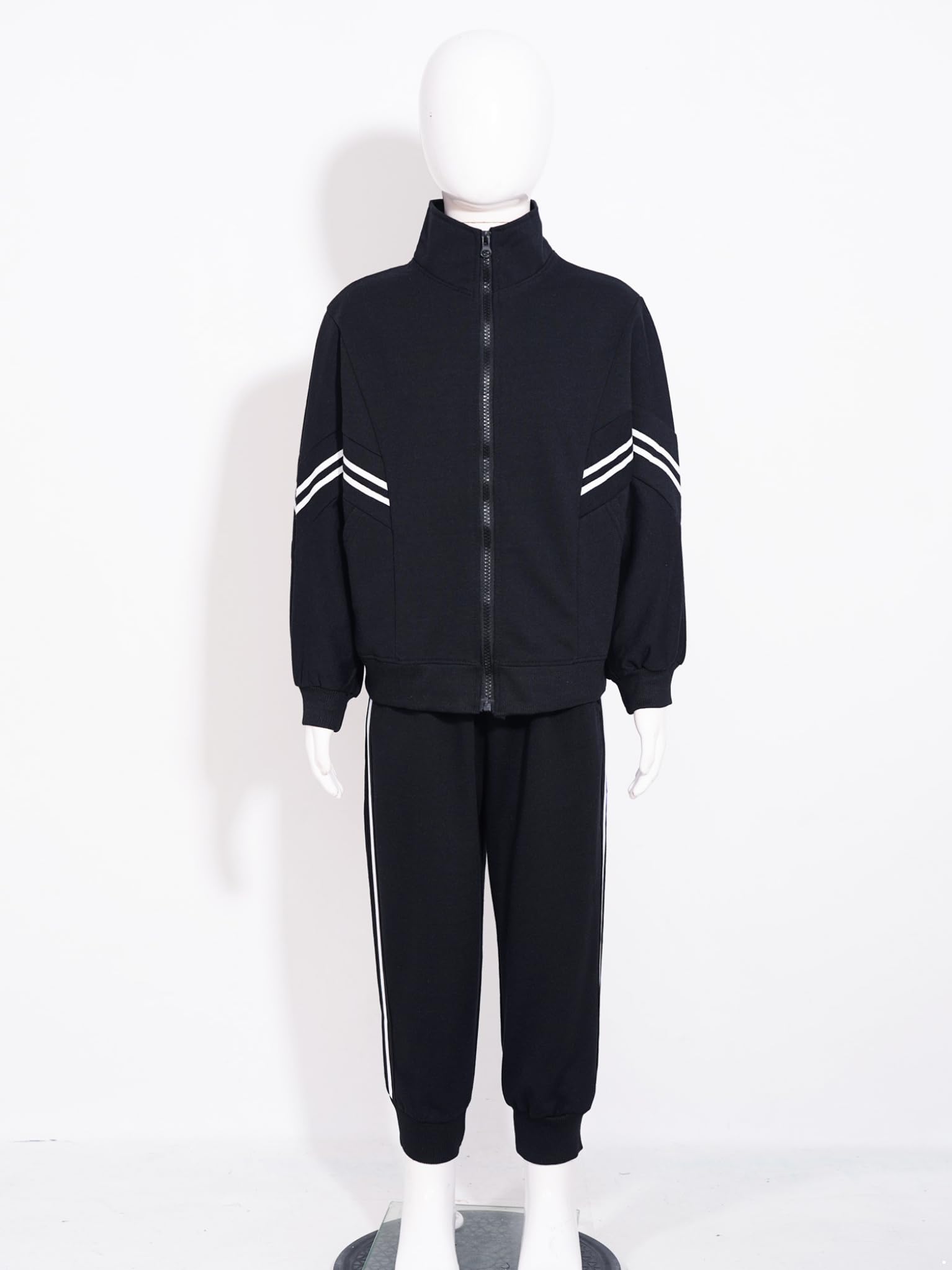 TTAO Casual dres treningowy chłopięcy strój do biegania 2-częściowy strój z długim rękawem bluza i spodnie dresowe strój rekreacyjny rozm. 92-152