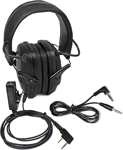 HYS Auriculares con cancelación de ruido, auriculares con cable sobre la oreja con reducción de ruido activa, orejeras para Kenwood Baofeng BF-888S