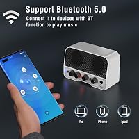 LEKATO 5W Mini Gitárerősítő Bluetooth 5.0 Funkcióval - Hordozható Elektromos Gitár Kombó Erősítő Kettős Hangszóróval, Clean és Overdrive Csa 4