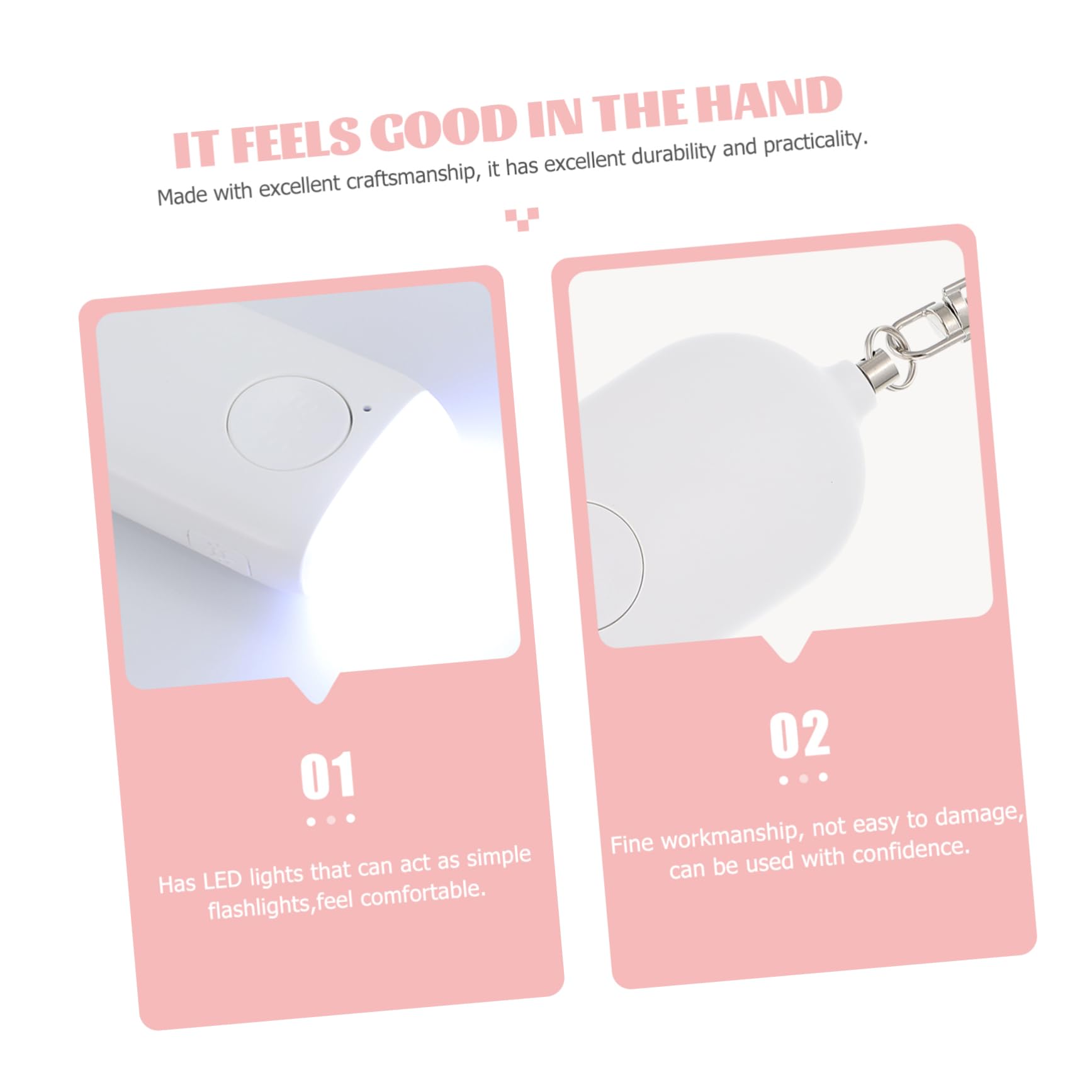 UPKOCH 3ensembles Alarme Personnelle Compacte avec Lampe De Poche LED Dispositif De Sécurité Extérieur Rechargeable pour Femmes Et Voyageurs