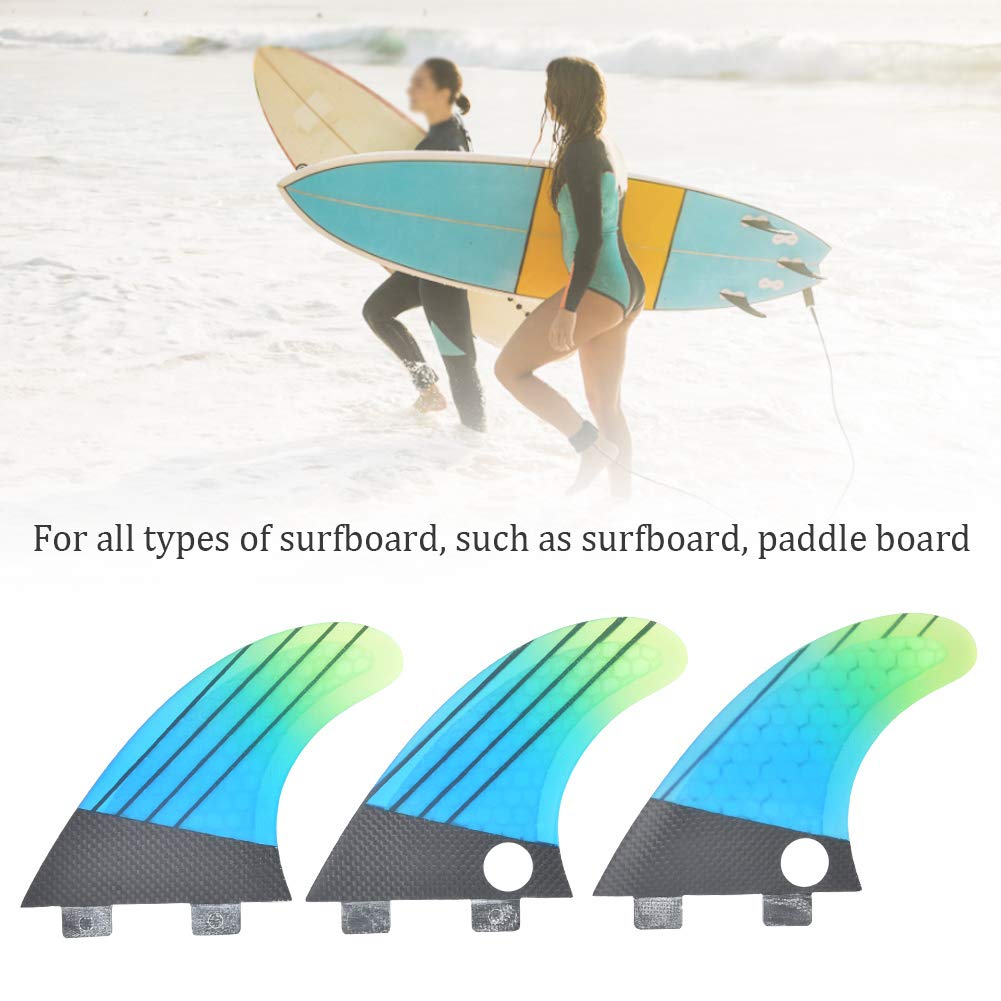 Dilwe Juego de Aletas de Cola para Tabla de Surf, Aleta de Tabla de Surf de Fibra de Vidrio, Aleta de Flexible, de Remo para Vacaciones en Seabeach