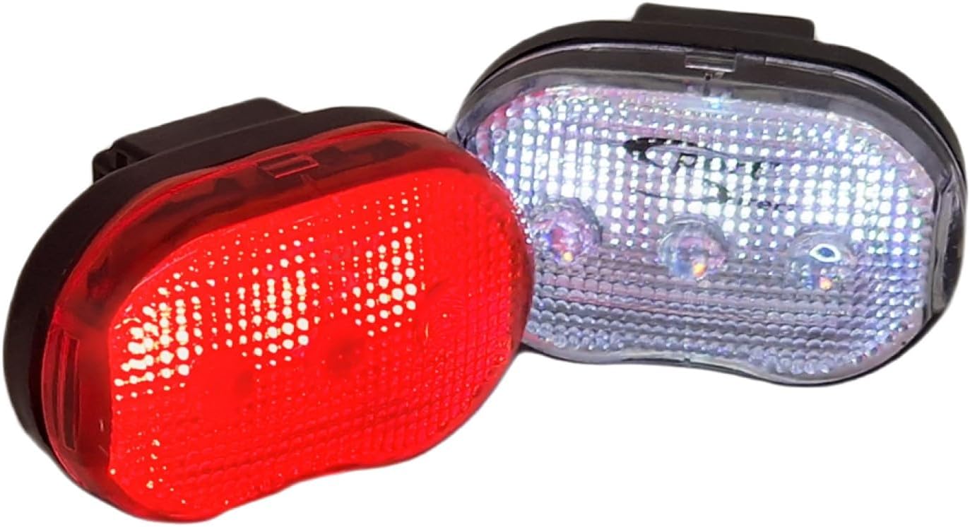 Sport Direct™ Mega Bright 6 x Superbright LED's Light Set Front/Rear Free Batteries. Visibility 600m+ IPX4 Waterproof *SEE 360 VIDEO*