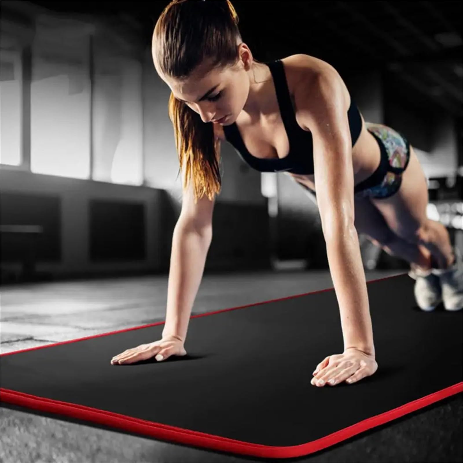 Esterilla de yoga gruesa para hacer ejercicio, antideslizante, gruesa, para gimnasio, deportes, pilates, pilates, estiramiento, gimnasia, gimnasio y campamentos