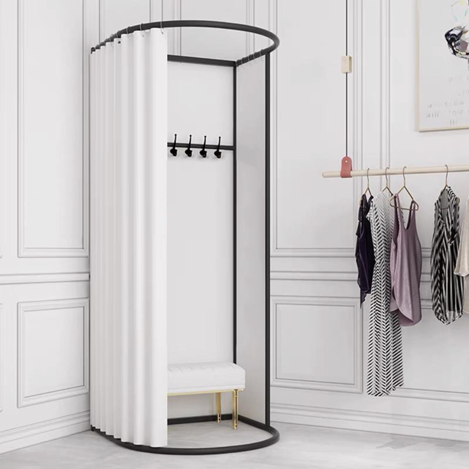 200x100x95CM Spogliatoio Camerino Mobile, Portatile Spogliatoio per La Protezione Della Privacy, Spogliatoio Semicerchio Mobile per Ufficio, Attività All'aperto, Boutique, Negozio di Abbigliamento