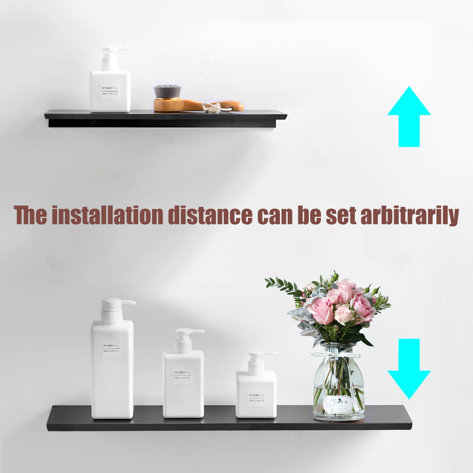 Mensole Doccia Autoadesive 2 Pezzi - Alluminio, 30 E 40cm, Argento, Senza Foratura - Foto 4