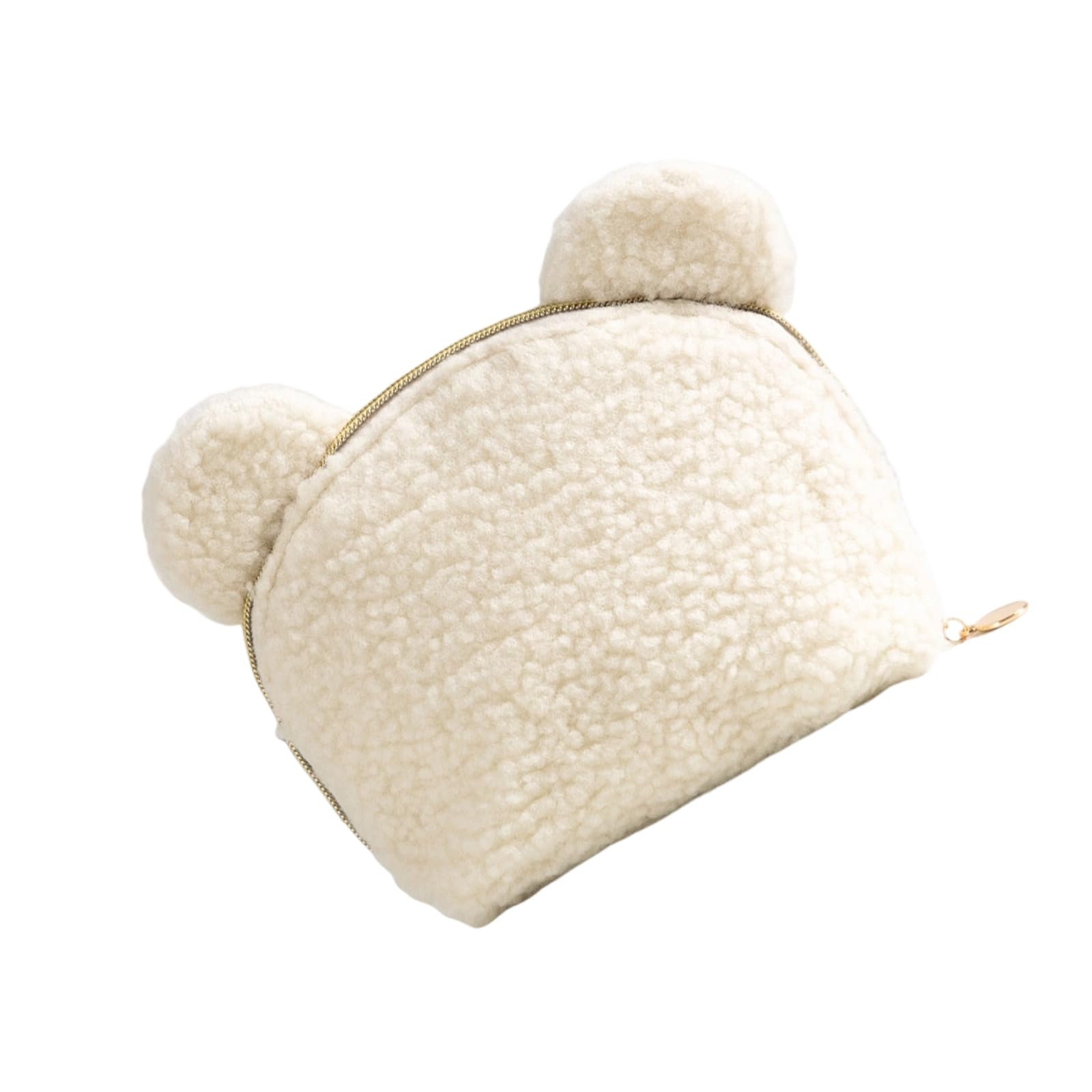 LUCKGONI Cartoon Bear Shaped Plush Makeup Bag Large Capacity Portable Cosmetic Storage Organiser For Women Travel Use
