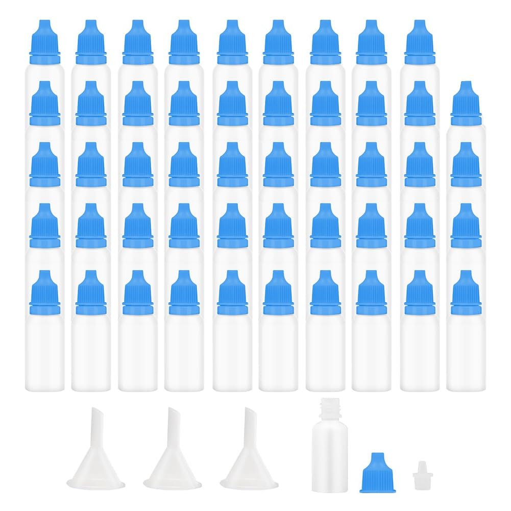 Vjsujehgy 50Pcs Small Empty Squeeze Dropper Bottles Plastic Thin Tip Dropper Bottles 15Ml Portable Squeezable Liquid Dropper