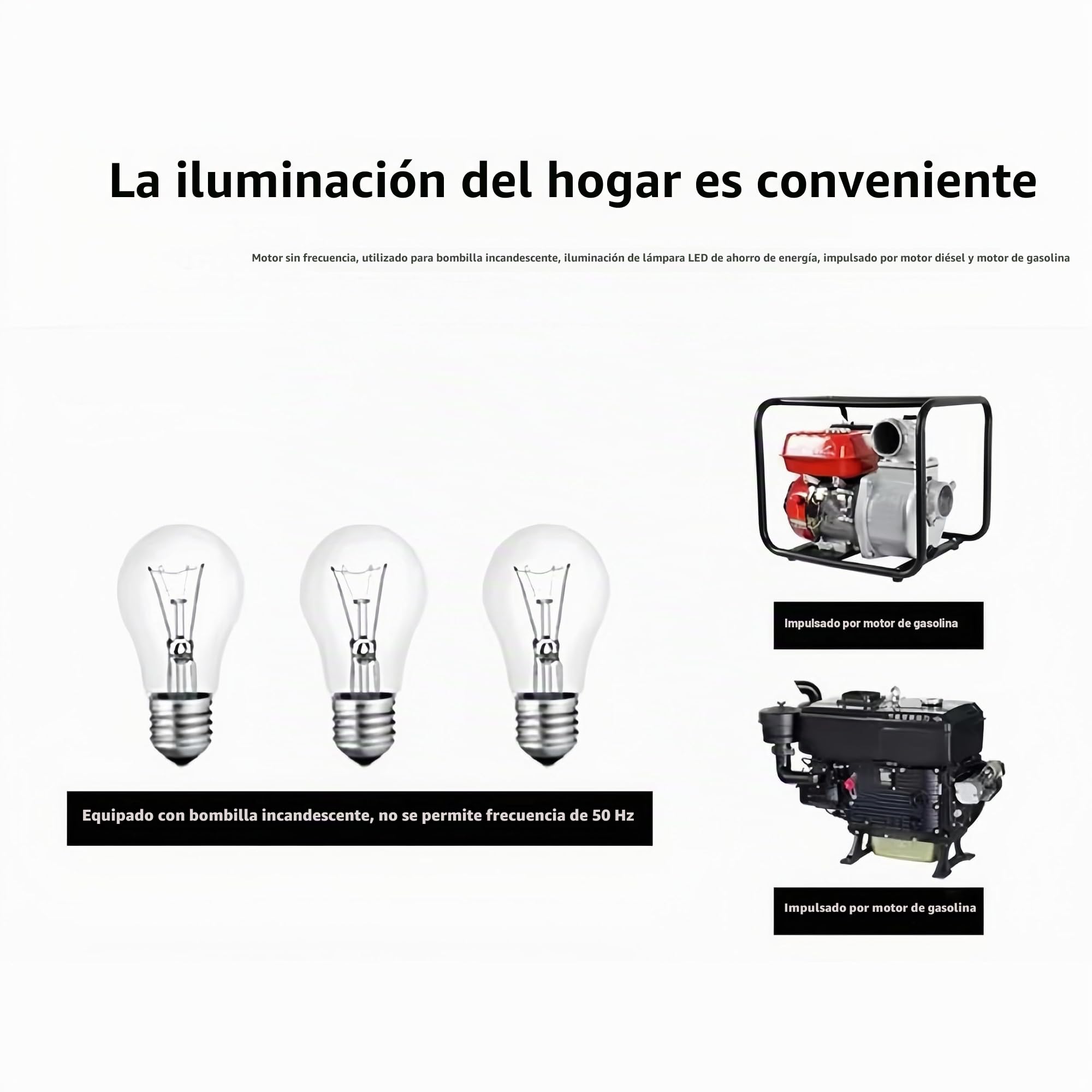 3500W 220V Generador sin escobillas con imán permanente con núcleo de cobre puro alternador con regulador de voltaje bajo nivel de ruido fuente de alimentación para iluminación del hogar, fuera de la