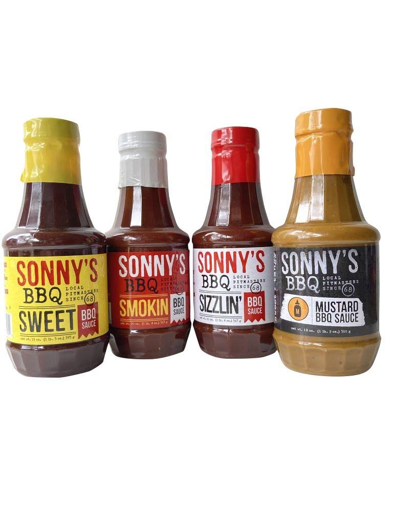 Sonny's BBQ Sauce Variety Sampler Bundle: Sweet, Smokin', Sizzlin', Mustard