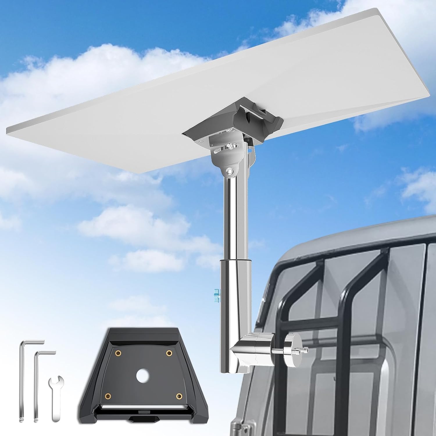 Starlink Gen 3 Mount for RV Ladder, Starlink Pole Mount with 0-30° Adjustable Starlink Gen 3 Pipe Adapter