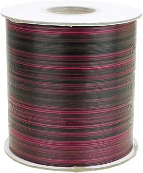 Homeford Waterproof Ti Leaf Variegated Ribbon, 4-inch, 50-Yard, Pink-Black