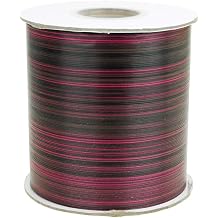 Homeford Waterproof Ti Leaf Variegated Ribbon, 4-inch, 50-Yard, Pink-Black