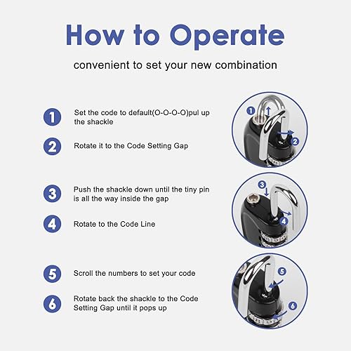 Miniatura 5 de Candado de combinación de 4 dígitos para exteriores, candado para gimnasio escolar, casillero, impermeable, para armario de gimnasio escolar, unidad