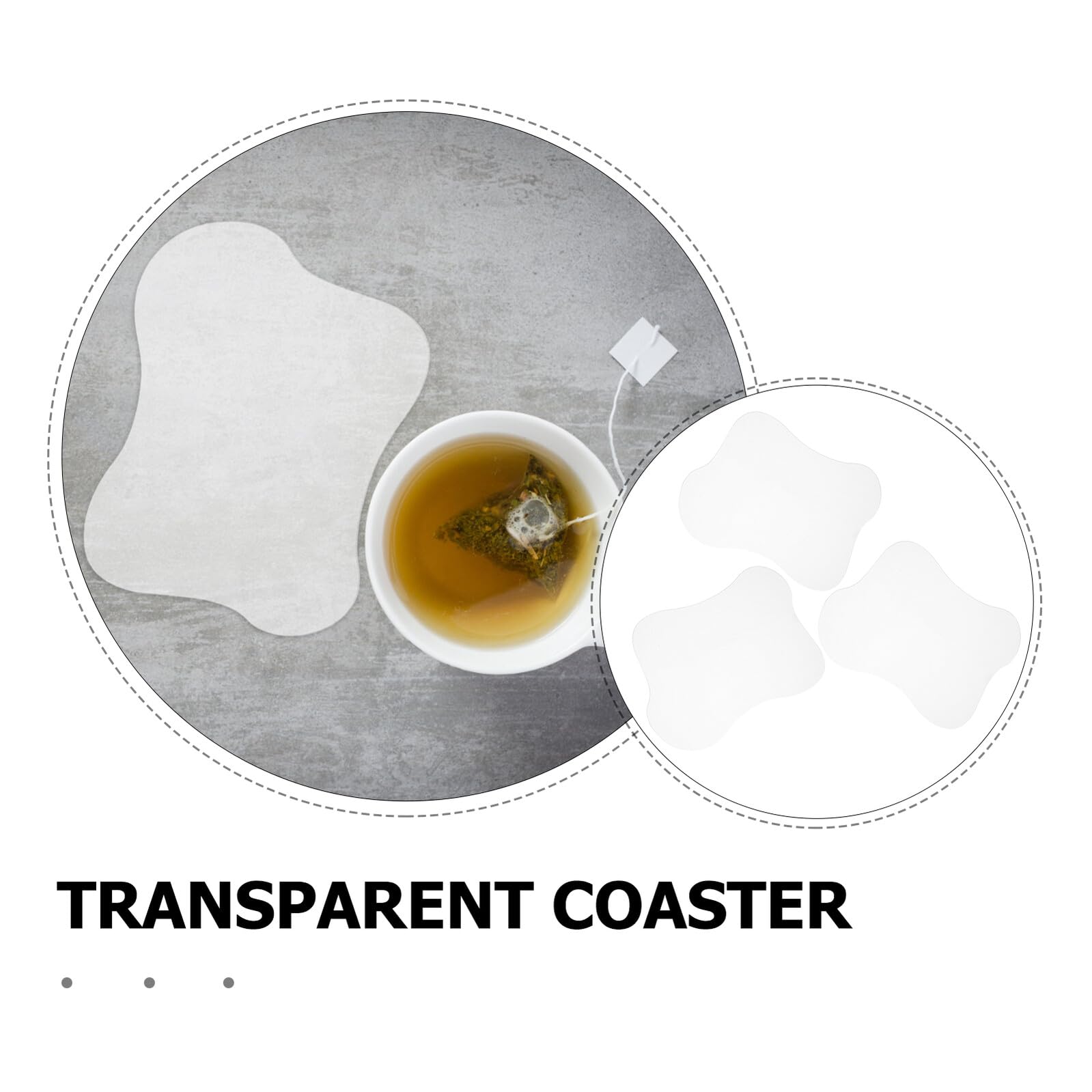 Posavasos Irregulares de Acrílico Transparente 3 Piezas