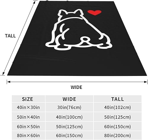 Miniatura 5 de Manta para todas las estaciones, manta de felpa suave, acogedora manta de viaje para la escuela, viajes, cómoda, divertida manta de bulldog francés,