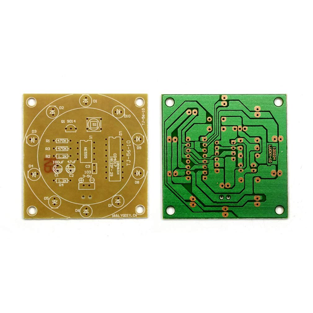 HiLetgo 2pcs Round Lucky Rotary Suite Electronic Component Fortune CD4017 NE555 Interesting DIY Kit Wheel Electronic Parts Lucky 10