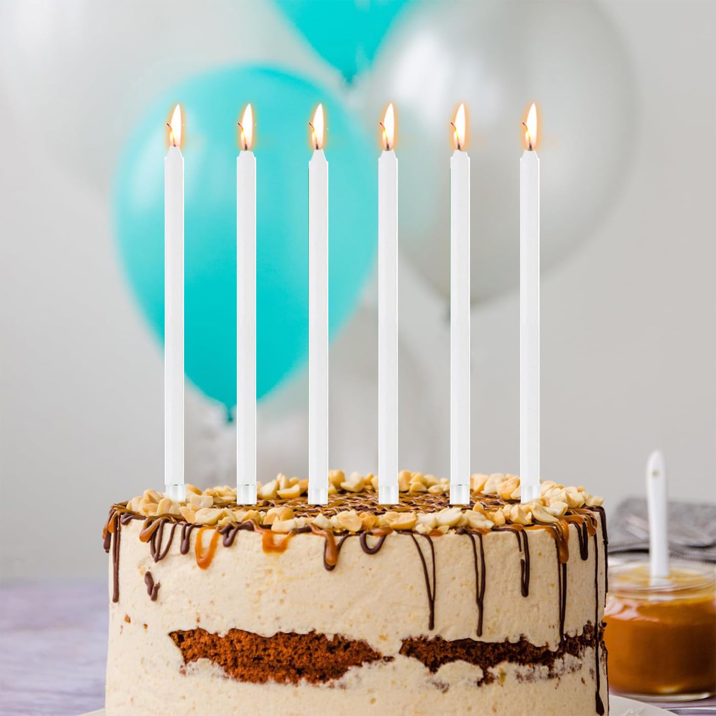 36 Pièces Bougies D'Anniversaire Longues Noires Avec Supports - Décoration Gâteau Mariage Fête