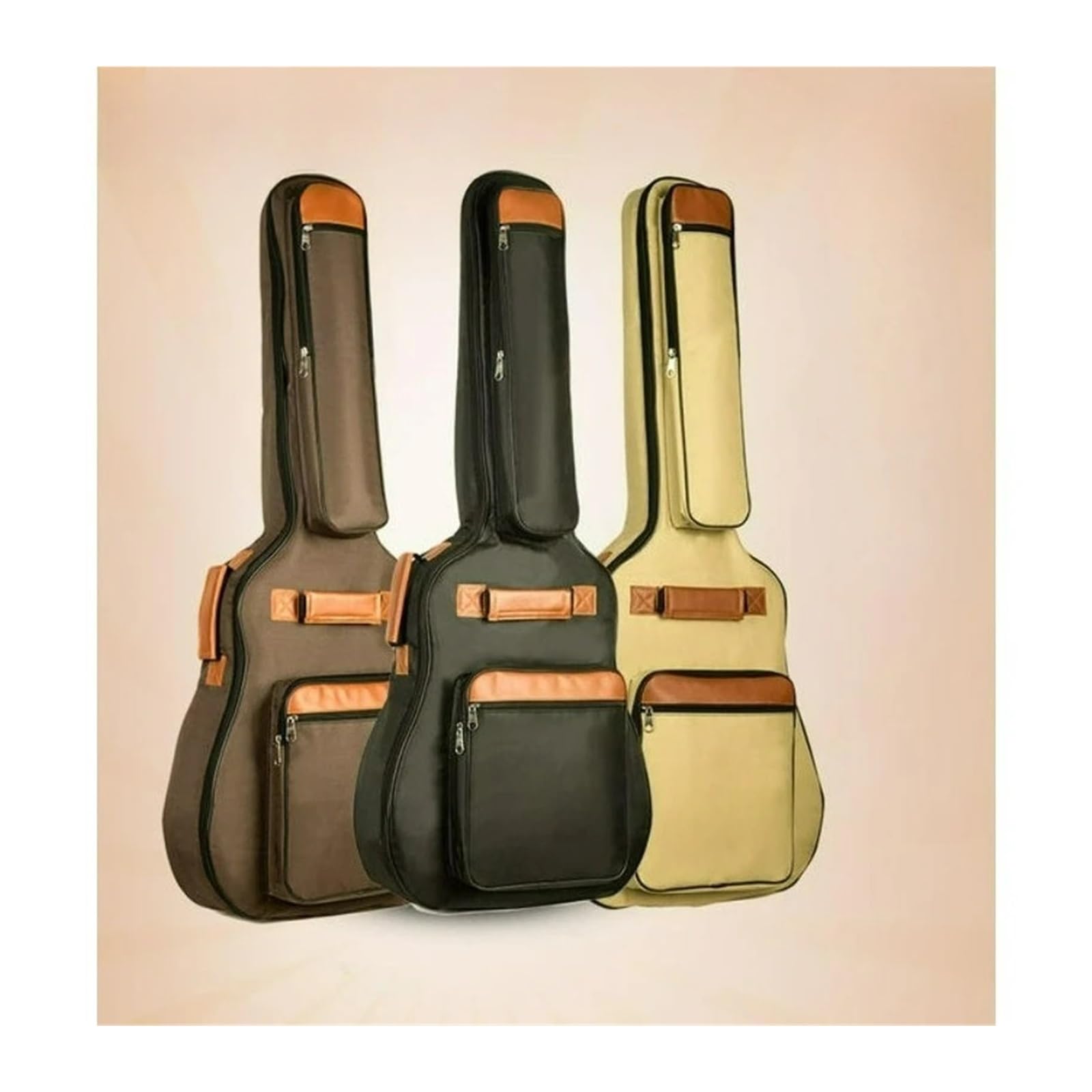 Funda para Guitarra Bolsa for Guitarra de 41 Pulgadas, Gruesa, Impermeable, de Nailon Oxford, con Doble Correa y Acolchado de algodón, Mochila de Concierto(Khaki)