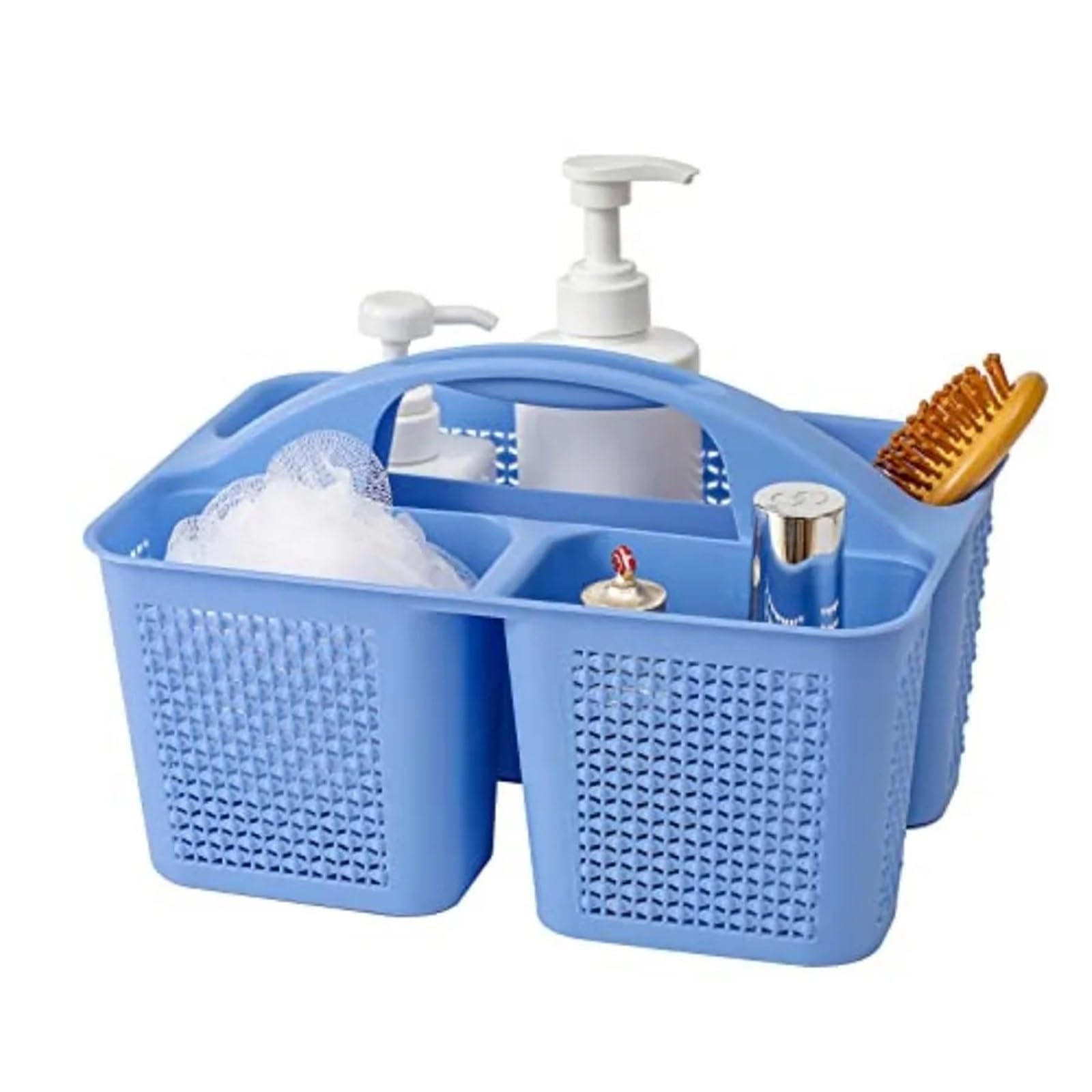 WSQHAO 2Pcs Plastic Portable Shower Caddy Bucket, Cleaning Basket With Handle Compartments Storage Organizer For Bathroom for Shower(Color1)