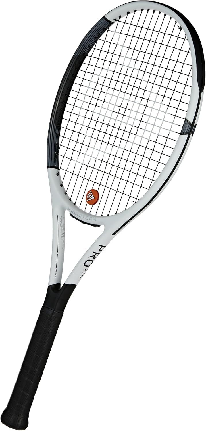 Dunlop Sports PRO 265 Pre-Strung Tennis Racket, 1/4 Grip, White