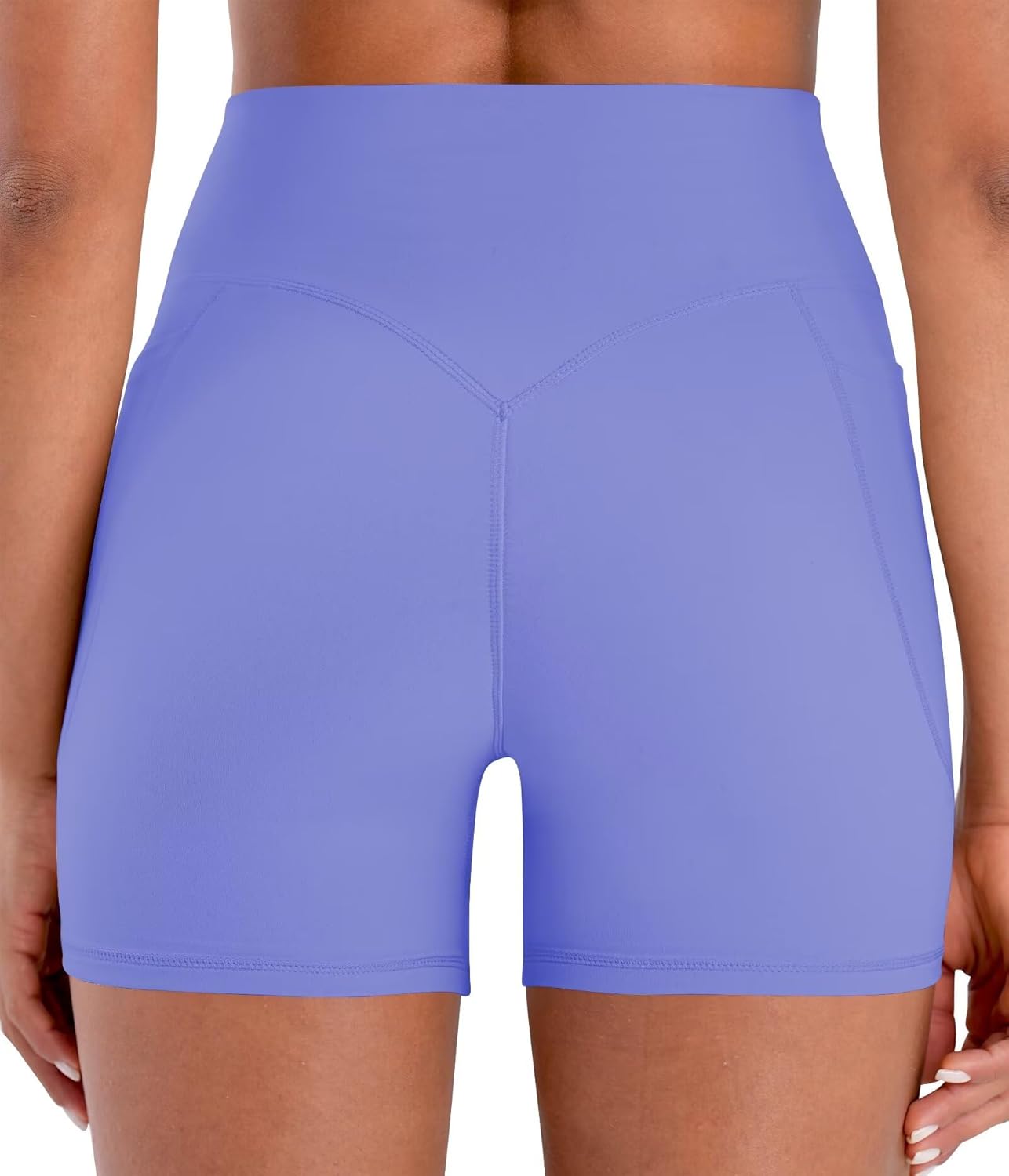 Sunzel Hidden Butt Lifting Scrunch 4 Inch Biker Shorts with Pocket Women No Front Seam High Waist Tummy Control Yoga Shorts - Image 5