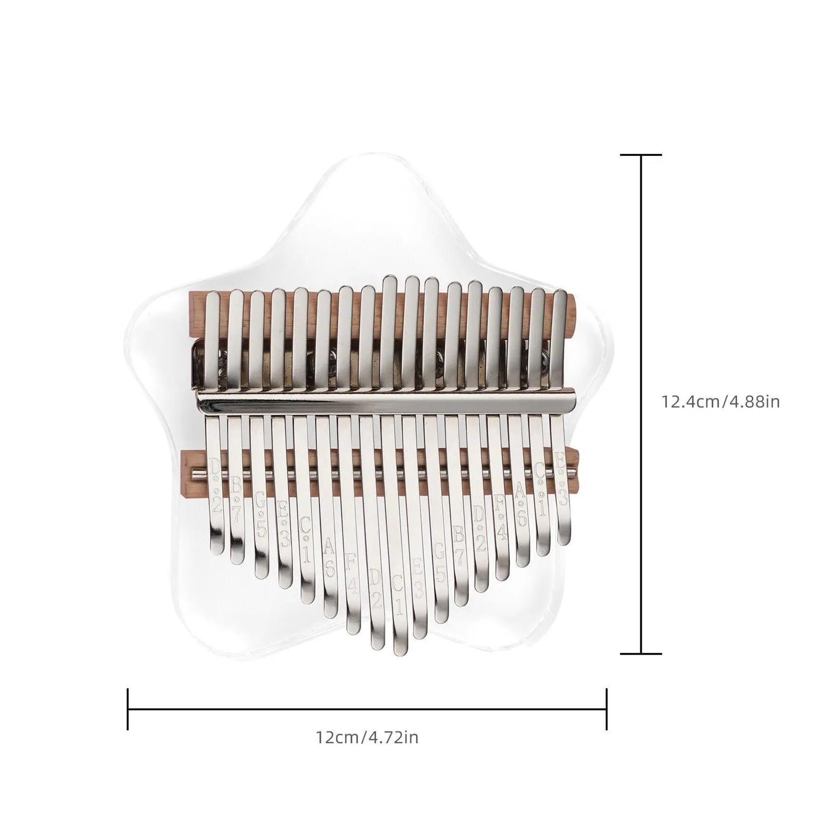 Un Kalimba De 17 Teclas Con Pegatinas De Escala Adecuado Para Principiantes