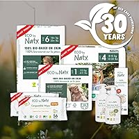 Vista 7 de Eco by Naty Eco-Friendly Baby Diapers - 100% Plant-Based Materials on Skin, Soft, for Sensitive Skin & Super Absorbent (Size 3, 100 Count)