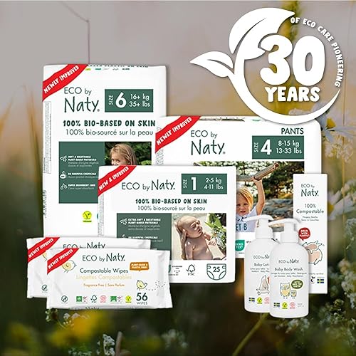Miniatura 7 de Eco by Naty Eco-Friendly Baby Diapers - 100% Plant-Based Materials on Skin, Soft, for Sensitive Skin & Super Absorbent (Size 3, 100 Count)