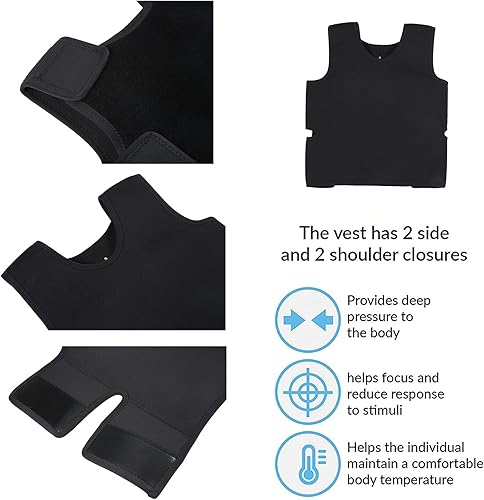 Miniatura 4 de Chaleco de compresión sensorial para niños, chaleco de trastorno de procesamiento sensorial, comodidad de presión profunda para autismo,