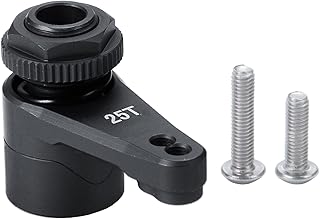 Alloy 25T Steering Servo Arm Horn for for 1/10th RC Axial RBX10 AXI03005 Crawler Car (Black)