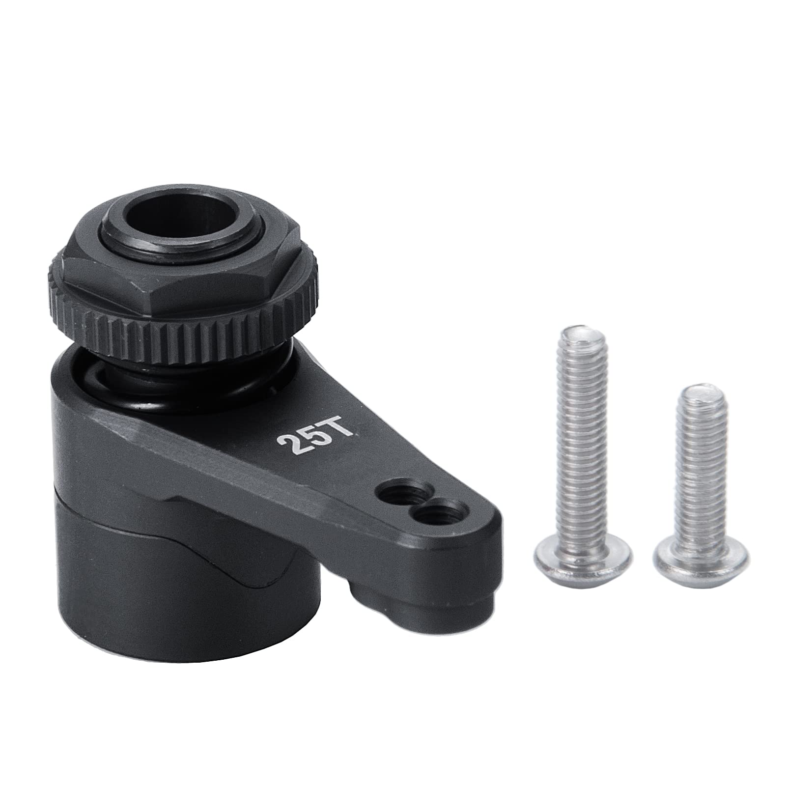 Alloy 25T Steering Servo Arm Horn for for 1/10th RC Axial RBX10 AXI03005 Crawler Car (Black)