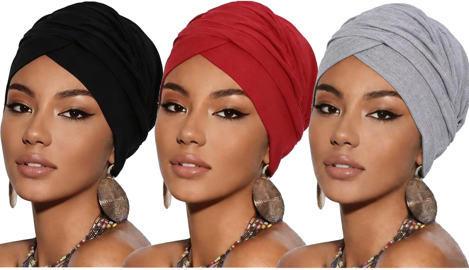 Turban Head Wrap Scarf,African Women' Soft Long Scarf Shawl Hair Bohemian Headwrap Stretch Headband Tie