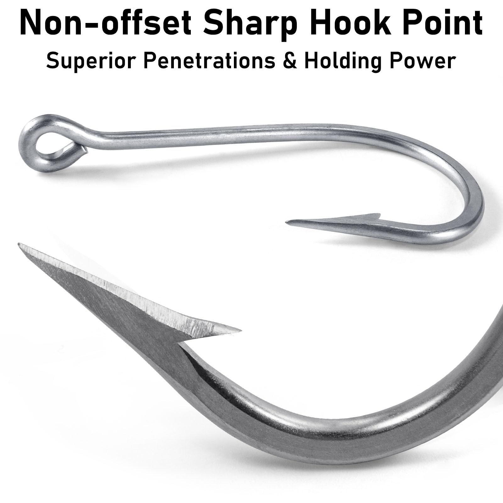 Dr.Fish Confezione da 20 ami da pesca per tonno in acqua salata Big Game Shark Tarpon Ganci Live Bait Circle Hook in acciaio inossidabile forgiato 7691S Amo da pesca gigante non offset
